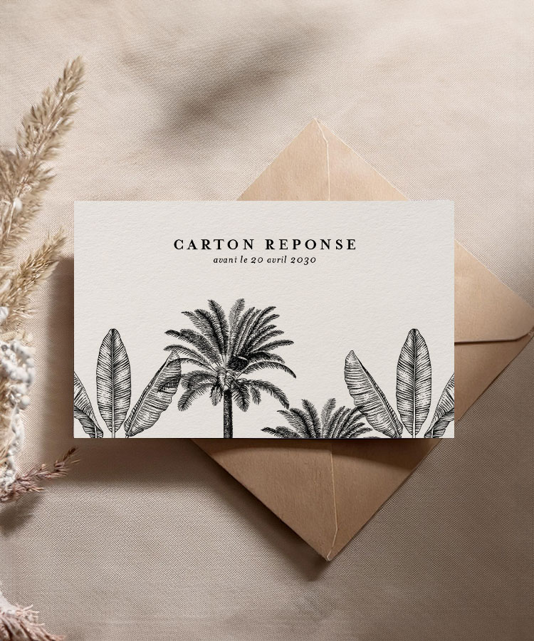 Carton réponse Palmier